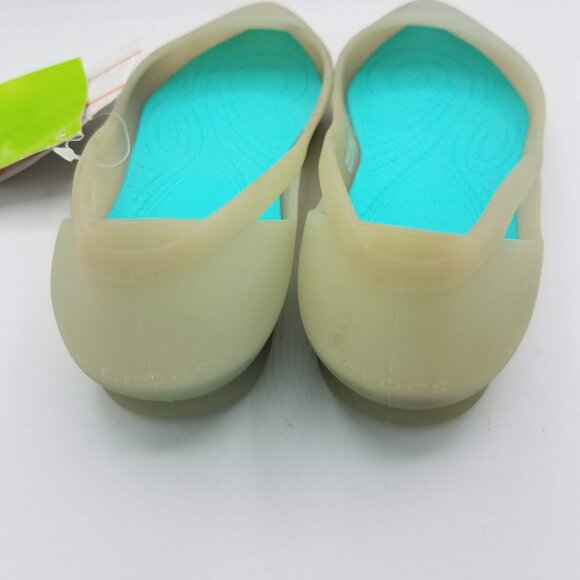 Crocs Shoes Womens 7 Rio Slip On Pointed Ballet Flats Platinum Pool 16265-0BD - Picture 4 of 8